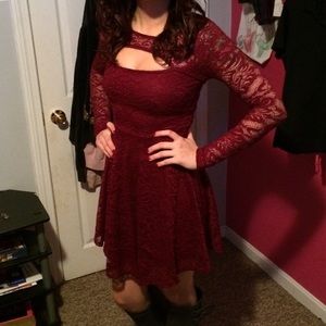Lace long sleeve dress